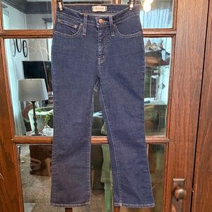 Madewell Cali Demi-Boot Jeans Dark Wash High Rise Petite 24P Blue Flare Denim